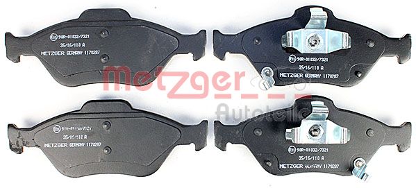 METZGER 1170287 Bremsbelagsatz, Scheibenbremse